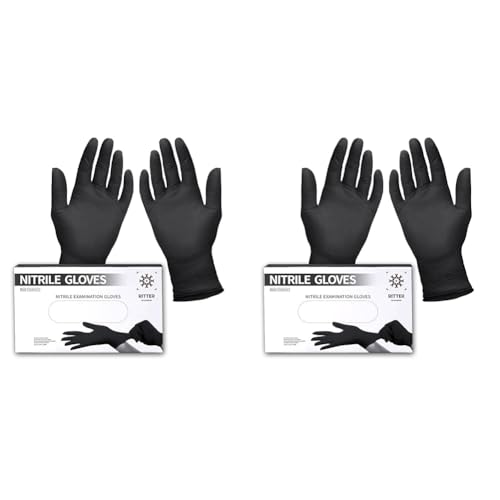 Ritter Premium Nitrilhandschuhe schwarz 100 Stück  Black Nitrile Gloves   Größe L Ritter Premium Nitrilhandschuhe schwarz 100 Stück   Einweghandschuhe latexfrei   Black Nitrile Gloves   Größe M
