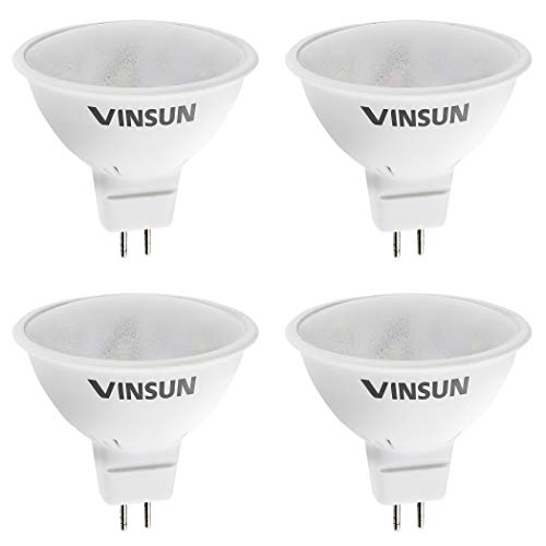 VINSUN 4er Pack GU5.3 MR16 LED Lampe 3W 250lm Ersetzt 25W LED Leuchtmittel warmweiß 2900K 110 12V DC