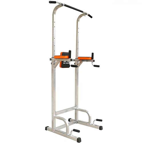 Maxstrength Power Tower multifunktionaler Heimtrainer vertikaler Krafttrainer für Dips Knieheben Klimmzüge Liegestützen Training Fitness