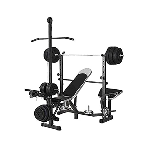 JKJZSALJ Trainingsbank Hantelbank multifunktional hohe Zugkraft Langhantelstange Kniebeugenständer Bankdrücken Fitness Fettverbrennung