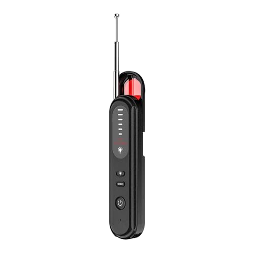 Camnoon Mini Funkkamera Detektor RF Detektor 6 Stufe Empfindlichkeit akustischer Alarm eingebauter Akku Infrarot Scannen 4 Infrarotlichtern für Büro Hotel Konferenz Reisen