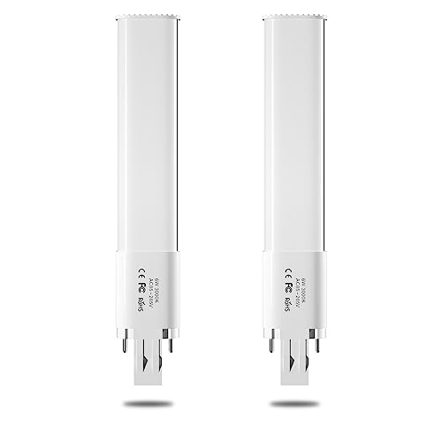 Luxvista G23 LED Lampe 6W 2-Stifte PLC Birne 167MM Warmweiß 3000K 180 Grad Horizontale Stecker Licht wie 13W Kompaktleuchtstofflampe 2-Stück entfernen umgehen den Ballast
