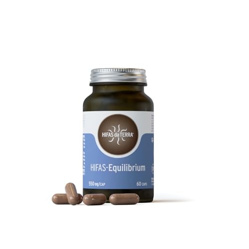 HIFAS DA TERRA - HIFAS-Equilibrium Reine Pilze Extrakte aus Reishi Löwenmähne und Cordyceps Sinensis Vitalpilze Pilzextrakt - Dose 60 Kapseln