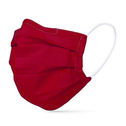 Alpenmärchen Maske Mundschutz 2-lagig Waschbar 100% Baumwolle Wiederverwendbar - Farbe wählbar rot - Baumwolle
