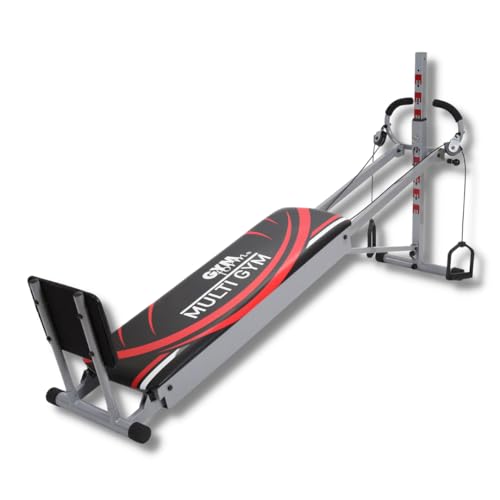 GYMFORM Heimtrainer Multigym 7 TLG. Beinzubehör Seilzug Kraftstation Ganzkörpertraining in kürzester Zeit Fitness Bank Vollständig Praktisch und Sehr Wirksam