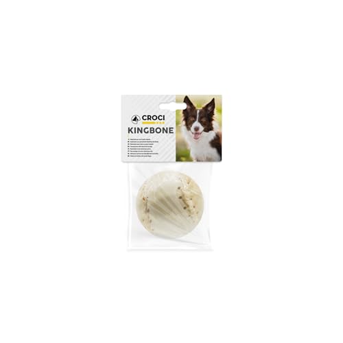 Croci King Bone Knochen für Hunde Snack-Baseballball Kauartikel für Hunde aus natürlichem Rindsleder Zahnstäbchen zur Zahnreinigung 7 5 cm 140 g