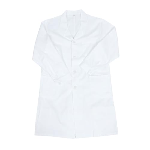 SOIMISS Weißer Laborkittel Langärmlig mit Klassischem Kragen Medizinischer Arztmantel für Herren und Damen Schutzkleidung für Labor und Langlebig und Schmutzabweisend
