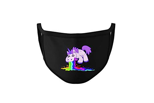 Dilara Maske aus Baumwolle - Masken Stoff mit Motiv kotzendes Einhorn