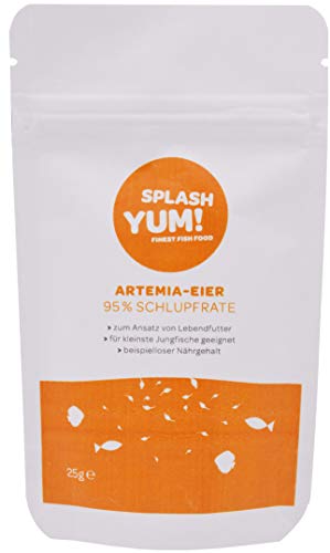 SplashYum Artemia Eier 95% Schlupfrate A Herstellung zur Aufzucht Diskus  Cichliden  Guppy  Molly  Wels  und sogar Axolotl Jungtieren Leckerbissen für alle Zierfische