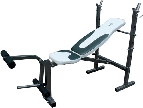 Getfit Force Bench 560 Multifunktions-Hantelbank mit verstellbarer Multistation mit klappbarer Rückenlehne Beincurl-Station und Bein-Extensor