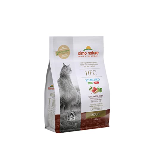 Almo Nature HFC Adult Sterilized - Trockennahrung für Katzen mit frischem Rind ursprünglich Lebensmittelqualität und Werden jetzt für Katzennahrung verwendet.