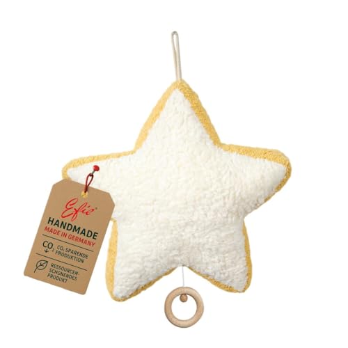 Efie Spieluhr Stern Bio-Baumwolle kbA vegane Füllung aus Recyclingmaterial Made in Germany mechanisch waschbar - Melodie LaLeLu