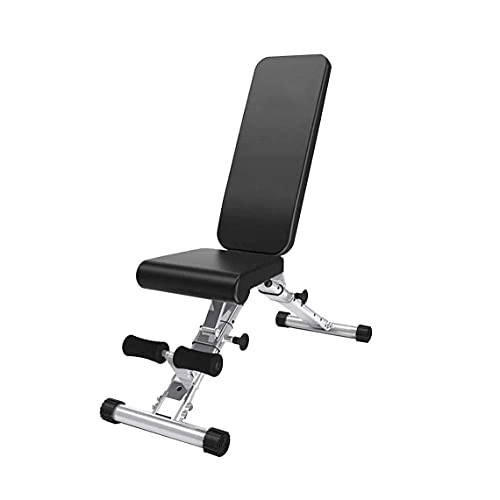 BOSHYUM Hantelbank mit Sit-up-Brett für Bauchmuskeln Multifunktions-Workstation Verstellbare Hantelbank Zusammenklappbare Trainingsbank Maximal zulässiges Gewicht von 200 kg Schwarz