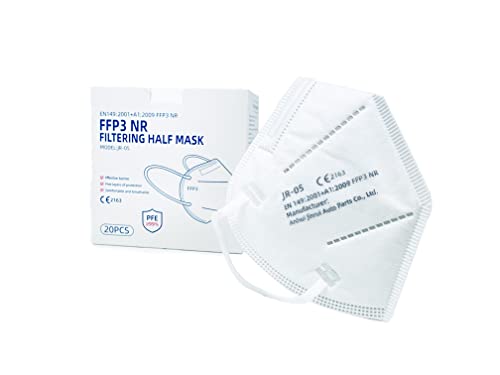 FFP3 Gesichts Masken Deutschland 20x Stück CE 2163 5 Schichten Hohe BFE-Filtereffizienz 99% Leicht atmungsaktiv Von medizinischem Fachpersonal empfohlen Auch für die breite Öffentlichkeit