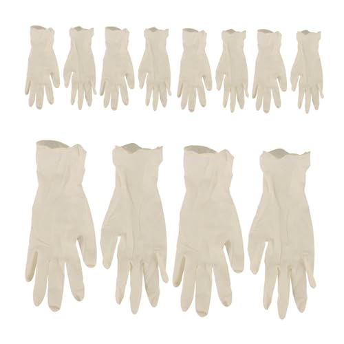 DEARMAMY Einweghandschuhe Latex Kinder Klein Lebensmittelecht Elastisch Multifunktional Hygieneschutz Handschuhe Für Küche Reinigung 20 Stück