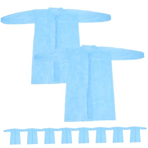 Amosfun 10stücke Einweg-Laborkittel Für Damen Und Herren Vlies-Laborkittel Atmungsaktiver Schutzanzug Für Arbeitsplatz