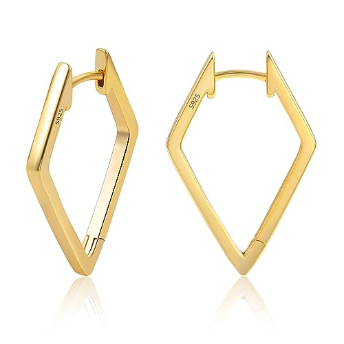 ALEXCRAFT Klein Rhombus Vergoldet Goldene Hypoallergen 14K Earrings