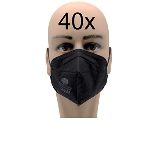 40x FFP2 Maske CE 0598 zertifiziert Atemschutzmaske schneller Versand aus Deutschland schwarz