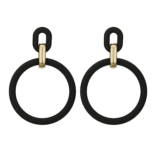 SIXDUTON Acryl Creolen Statement Ohrringe modische Creolen-Statement-Ohrringe für Frauen und Mädchen Schwarz