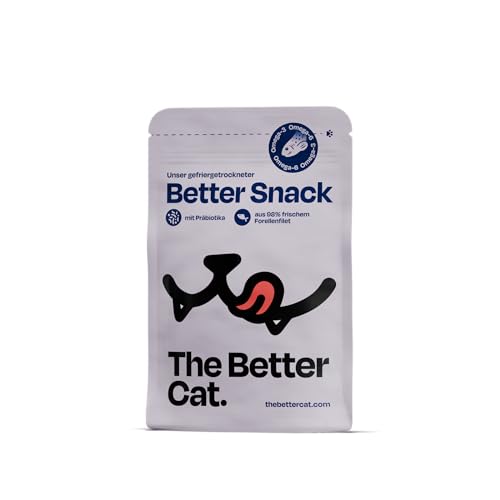 The Better Cat - Gefriergetrocknete Katzen Leckerlies 50g 98% schmackhafte Forelle Monoprotein mit Präbiotika ohne Getreide ohne Zucker ohne Füllstoffe Premium Snack für Katzen Forelle