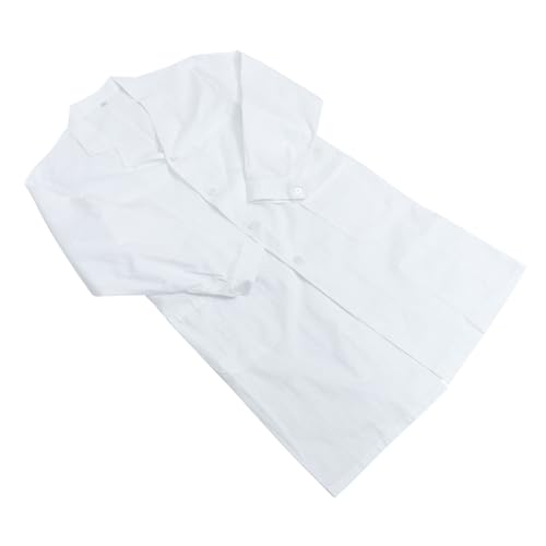 PartyKindom Langärmeliger Laborkittel aus Atmungsaktivem Baumwollstoff Weißer Arztmantel mit Knöpfen Unisex Schutzkleidung für Labor und Medizinische Arbeitsumgebung Hautfreundlich und