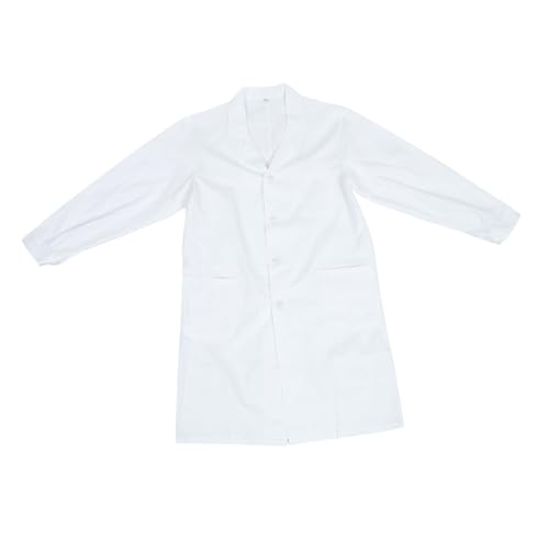 LOPUNER Weißer Langärmeliger Laborarztkittel aus Atmungsaktivem Baumwollmaterial Medizinische Schutzkleidung für Labor Chemie und Biologie Langlebig und Hautfreundlich Schützt vor
