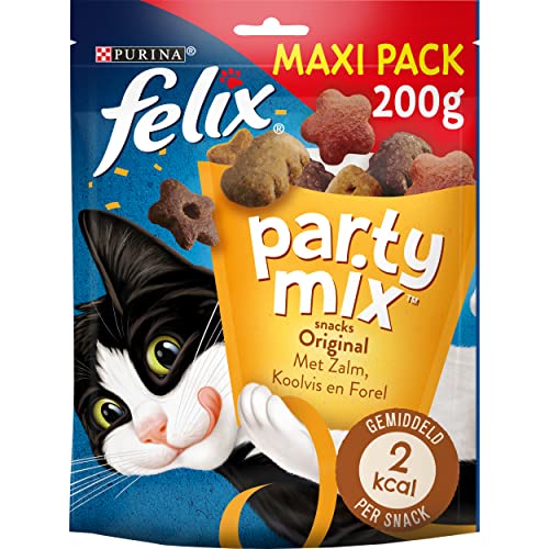 Felix Party Mix Original Huhn Leber Truthahn 200 g Katzensnack 5 Stück