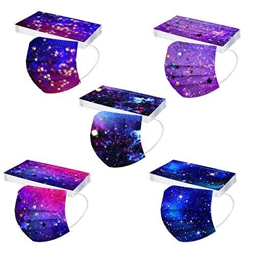 50 Stück Erwachsene Mundschutz Einweg 3 lagig mit Motiv Bunt schwarz Blume Schmetterling Mund und Nasenschutz Halstuch Atmungsaktive Bandana Schals Halstuch für Männer Frauen 17 5 x 9 5 cm A91