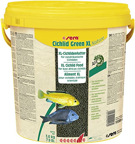 sera Cichlid Green XL Nature 10 L 3 6 kg - Hauptfutter mit 10 % Spirulina für größere herbivore Cichliden Futter für Malawi