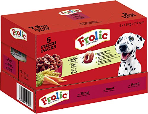 Frolic Beutel 7.5kg Multi Pack 5 Fresh Packs mit Rind Karotten und Getreide 5 x 1 5kg Hundefutter Trockenfutter