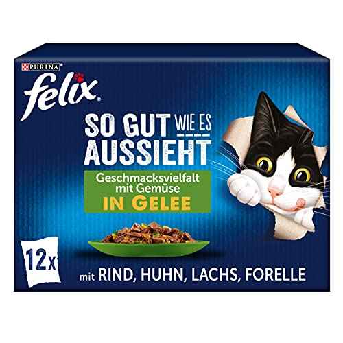 FELIX So gut wie es aussieht Katzenfutter nass in Gelee Sorten Mix 6er Pack 6x 12 85g
