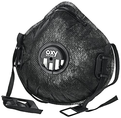 Oxyline 10x FFP3 X320 SV RD Atemschutzmaske Halbmaske Staubmaske Atemmaske Schutzmaske mit Ventil in Schwarz wiederverwendbar