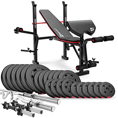 Hop Sport Gewichten HS 1055 klappbare Curlpult Butterfly und Inkl. 38kg   129 5kg Hanteln Set