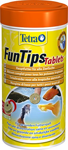 Tetra FunTips Tablets - an der Aquarium-Scheibe haftende Futtertabletten optimal zum Beobachten der Fische geeignetes Fischfutter 300 Tabletten