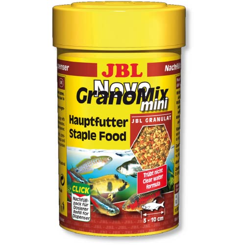 JBL NovoGranoMix 30099 Alleinfutter für kleine Aquarienfische Nachfülldose Granulat 100 ml
