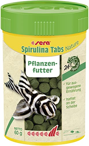 sera Spirulina Tabs Nature 100 ml 60 g - Hafttabletten mit 24 % Spirulina für eine gesunde Verdauung und Vitalität Futtertabletten Aquarium