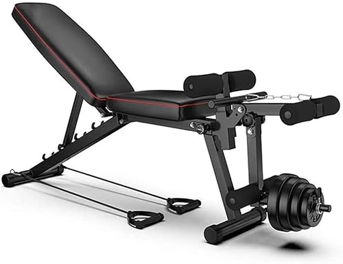 Hantelbank Verstellbar Sit-up-Bank Multifunktion TrainingsBank Set mit Beinstrecker Und Beinbeugung Home Training Gym für Ganzkörpertraining