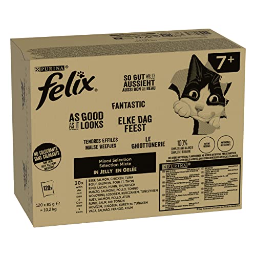 FELIX So gut wie es aussieht Senior Katzenfutter nass Sorten Mix 120er 120x 85g