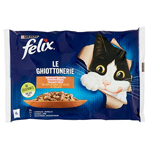 Purina Felix Le Ghiottonerie Katzenfutter mit Hase und Lamm 4 Beutel 85 g