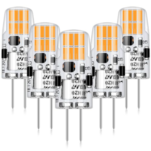 AGOTD LED G4 Lampen 2W G4 LED Leuchtmittel Ersetzt für 20W Halogenlampen 2700K warmweiss 296LM 12V AC DC LED Birnen Nicht Dimmbar Stiftsockellampe Glühbirnen 5er Pack