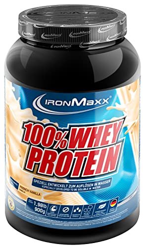 IronMaxx 100% Whey Protein Pulver - French Vanilla 900g Dose zuckerreduziertes wasserlösliches Eiweißpulver aus Molkenprotein viele verschiedene Geschmacksrichtungen