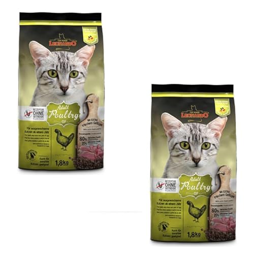 LEONARDO Adult GF Poultry Doppelpack 2 x 300 g Trockenfutter für ausgewachsene Katzen Ideal bei Futterunverträglichkeiten Für Sensible Katze Getreidefrei