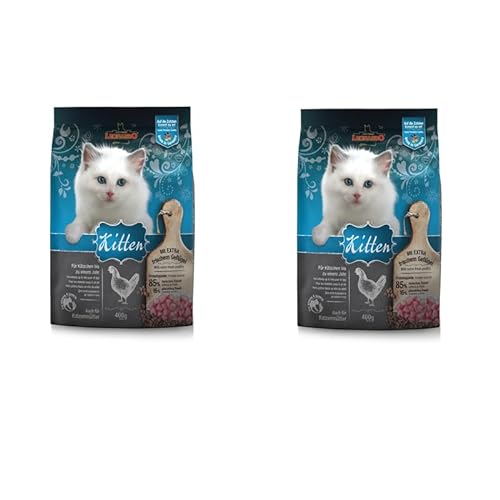 Leonardo Kitten Doppelpack 2 x 400 g Trockenfutter für Katzenwelpen bis zu 1 Jahr Besonders leicht verdaulich mit Chiasaat Bietet einen hohen Gehalt an Omega-3-Fettsäuren