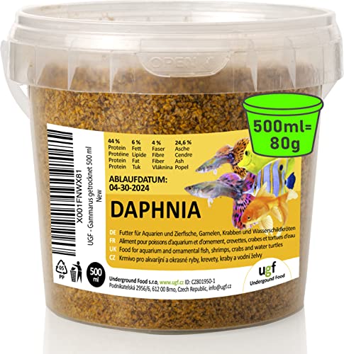 UGF   Premium Daphnia Wasserflöhe 500 ml 80g Eimer Getrocknet Aquarium Aquarium Futter Snacks für Zierfische
