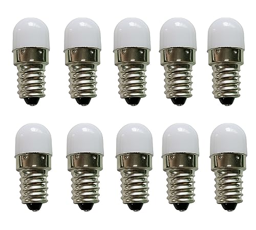 ShuoHui 10 Stück AC DC E10 Miniatur-Schraub-LED-Lampen Taschenlampen 0 2 W 3000K E10 LED Leuchtmittel 12V Warmweiß