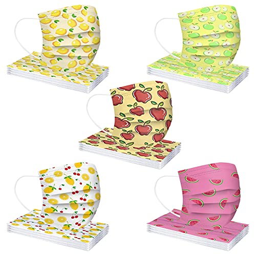 SDFRK 50 Stück Mundschutz Kinder Bunt Einweg 3-lagig Schöne Motive Bunt Mund-Nasen-Schutz Atmungsaktiv MNS Bedeckung Maske-Tücher Bandana Halstuch für Jungen Mädchen viele stile für sie zu wählen