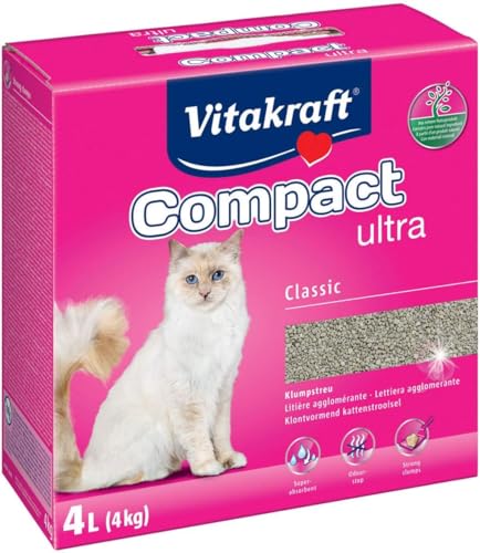 Vitakraft Compact ultra Katzenstreu klumpendes Streu saubere und einfache Entfernung 1x 4kg