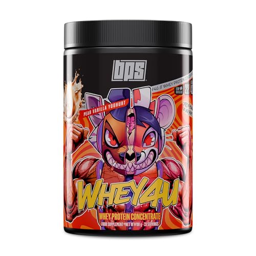 BPS Whey4U - Whey Protein Pulver aus Isolat und Konzentrat 700g Eiweißpulver für Muskelaufbau Birne Vanille Joghurt Geschmack