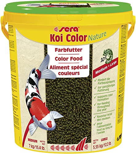  07028 Koi Color Nature Large 21 Ltr. EIN natürliches Farbfutter 10% für farbenprächtige Koi ab 25 cm Koifutter ohne Farb  Konservierungsstoffe