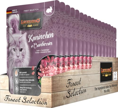  Frischebeutel 16x85g Kaninchen Cranberries Getreidefreies für Feuchtfutter Alleinfutter im Einzelportionsbeutel